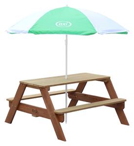 AXI Stół piknikowy Nick dla dzieci, z parasolem, brązowy