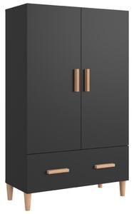 Szafka, czarna, 70x31x115 cm, materiał drewnopochodny