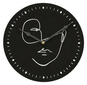 Zegar ścienny LINE FACE 29 cm, czarny