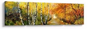 Obraz - Romantyczna aleja wzdłuż wody, obraz olejny (170x50 cm)