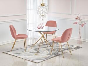 Tapicerowane krzesło w stylu glamour Divine - Różowe