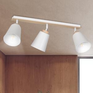 ATLAS 3 WHITE 724/3 plafon sufitowy spot ruchome regulowane klosze drewniane elementy