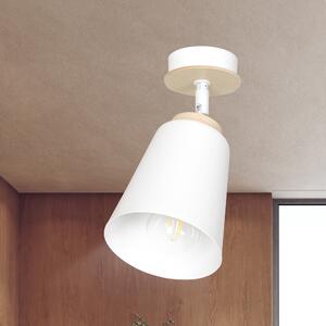 ATLAS 1 WHITE 724/1 plafon sufitowy spot ruchome regulowane klosze drewniane elementy