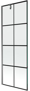 Mexen Next parawan nawannowy 1-skrzydłowy 70 x 150 cm, czarna kratka, gun metal - 895-070-000-00-77-95