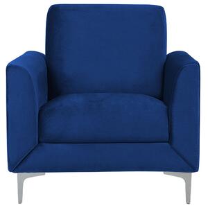 Zestaw wypoczynkowy sofa 3+2+1 tapicerowany welur niebieski Fenes Beliani