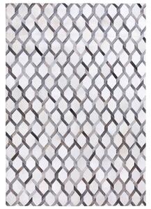 Prostokątny dywan skórzany 200 x 300 cm geometryczny wzór szary Aydin Beliani
