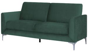 Sofa trzyosobowa welurowa do salonu tapicerowana metalowe nóżki zielona Fenes Beliani