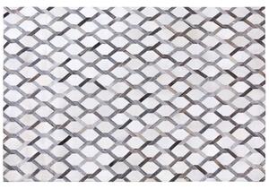Prostokątny dywan skórzany 200 x 300 cm geometryczny wzór szary Aydin Beliani