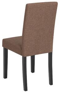 Zestaw 2 krzeseł do jadalni brązowy tapicerowany ciemne drewniane nogi Broadway Beliani