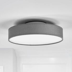 Lampa sufitowa Saira Lindby, aluminiowy / szary / cynkowy, salon / jadalnia, tkanina / materiał / jedwab, nowoczesny