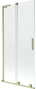 Mexen Velar L parawan nawannowy 2-skrzydłowy rozsuwany 90 x 150 cm, transparent, złoty szczotkowany - 896-090-003-01-55