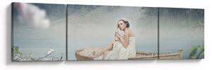 Obraz - Kobieta na łodzi (170x50 cm)