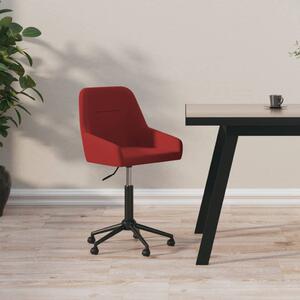 Obrotowe krzesło biurowe, winna czerwień tapicerowane aksamitem