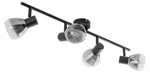 Lampa Sufitowa Lindby, Pendura, ściemnialny, szary, jadalnia, szkło, nowoczesny