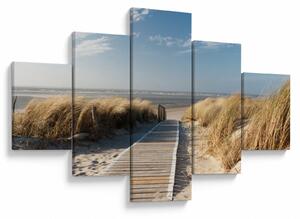 Obraz - Piaszczysta plaża na wyspie Langeoog, Niemcy (125x70 cm)