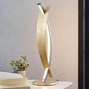 Lampa stołowa LED Marija Lucande, możliwość ściemniania, mosiężny / złoty, salon / jadalnia, metal, nowoczesny