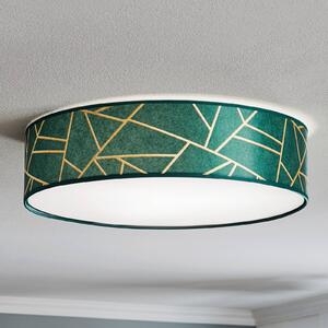 Eko-Light Lampa sufitowa Zulu zielona/złota okrągła