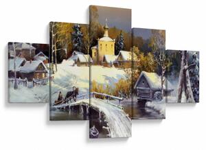 Obraz - Zimowe miasteczko (125x70 cm)