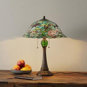 Clayre&Eef Lampa stołowa tiffany Waterlily, multikolor, salon / jadalnia, szkło, tiffany