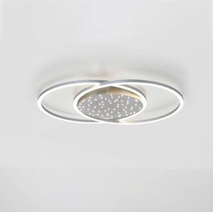 Paul Neuhaus Lampa sufitowa LED Yuki, możliwość ściemniania, aluminiowy / szary / cynkowy, salon / jadalnia, aluminium, nowoczesny