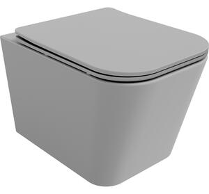 Mexen Teo miska wc Rimless z deską wolnoopadającą slim, duroplast, szara jasna mat - 30854061