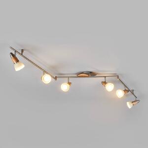 Lampa sufitowa Marena Lindby, możliwość ściemniania, jasne drewno, salon / jadalnia, metal, dworkowy / rustykalny