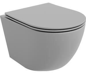 Mexen Lena miska wc Rimless z deską wolnoopadającą slim, duroplast, szara jasna mat - 30224061