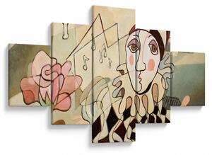 Obraz - Kubizm - harlequin and rose (125x70 cm)