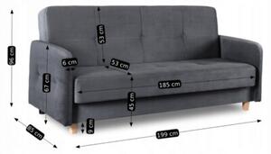 Sofa Kanapa RozkÅadana z FunkcjÄ Spania Wersalka Dwuosobowa Szara CUBA