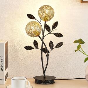 Lampa stołowa Evory Lucande, czarny, salon / jadalnia, metal, florentyński