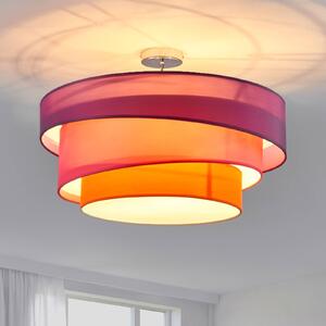 Lindby Trójkolorowa lampa sufitowa Melia, fiolet/róż