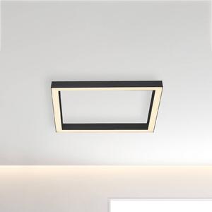 PURE Lampa sufitowa LED Lines Square, możliwość ściemniania, czarny, salon / jadalnia, aluminium, nowoczesny