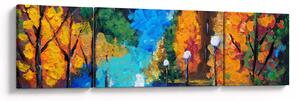 Obraz - Kochankowie, Pointillismus (170x50 cm)