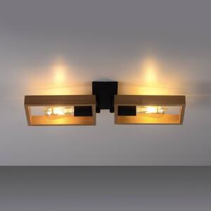 JUST LIGHT. Lampa sufitowa Frame wykonana z drewna, 2-punktowa