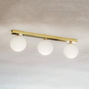 Argon Lampa sufitowa Fatis Opal/mosiądz 3-punktowa długa