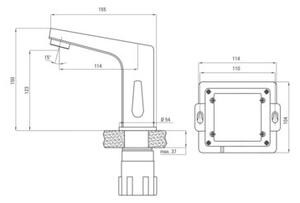 Bateria umywalkowa DEANTE Sensor BCH 029R Chrom