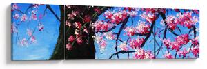 Obraz malowanego kwiatu wiśni (170x50 cm)