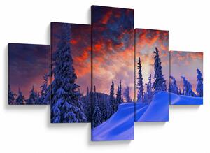 Obraz - Zimowy zmierzch (125x70 cm)