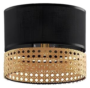 TK Lighting Wymienny klosz do żyrandola PAGLIA E27 16x20 cm czarny/rattan NSTK9417