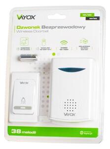 Dzwonek do drzwi furtki VAYOX VA0243 bezprzewodowy bateryjny wodoodporny biaÅy