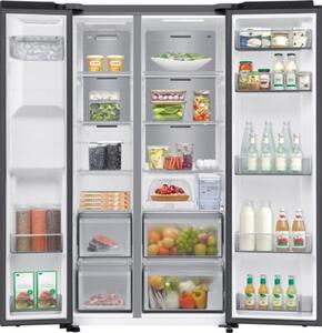Lodówka SAMSUNG AI RS70F65KEFEO Side by Side No Frost 178.4cm Grafitowa stal Kostkarka Dystrybutor wody