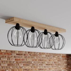 BRITOP Lampa sufitowa Dorett, drewno dębowe, 4-pkt