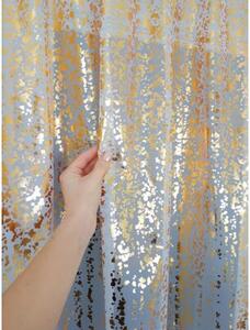 Firana gotowa woalowa 300x250 cm - biaÅa, zÅoty deszczyk, taÅma marszczÄ ca