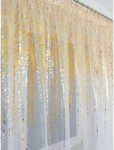 Firana gotowa woalowa 300x250 cm - biaÅa, zÅoty deszczyk, taÅma marszczÄ ca