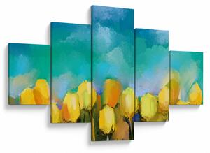 Obraz żółtych tulipanów (125x70 cm)