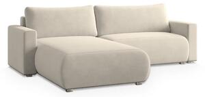 Kremowa, rozkładana, narożna sofa MONORA, dwustronna