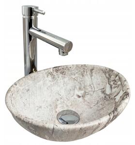 Umywalka nablatowa Estiva ROSTA Marmo Gray marmur szara 34x27x12 cm 1 szt