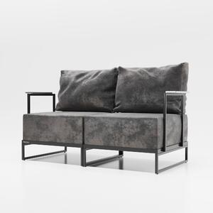 Sofandi Sofa ogrodowa 2-osobowa NOVO, tkanina Ranta, nogi proste czarny mat