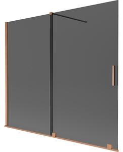 Mexen Velar parawan nawannowy 2-skrzydłowy rozsuwany 180 x 150 cm, grafit, miedź szczotkowana - 896-180-000-41-65