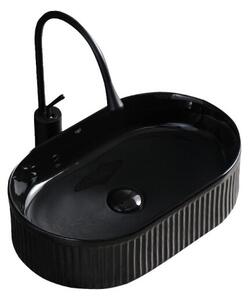 Umywalka nablatowa HYDROSAN ELIX-BL-490 Owalny Czarny połysk